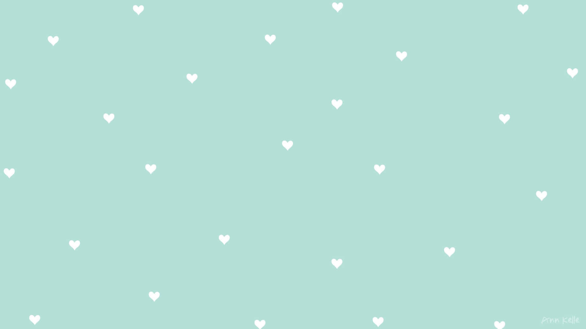 Feel the love with these bright, mint green hearts Wallpaper