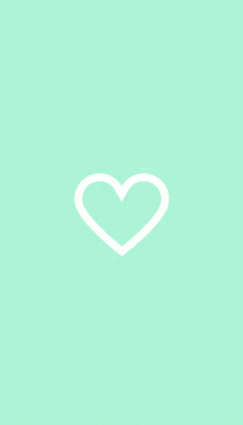 Kærlighed behøver ikke altid være blå og hvid - Find uventede glæder og spænding med mintgrønne hjerter Wallpaper