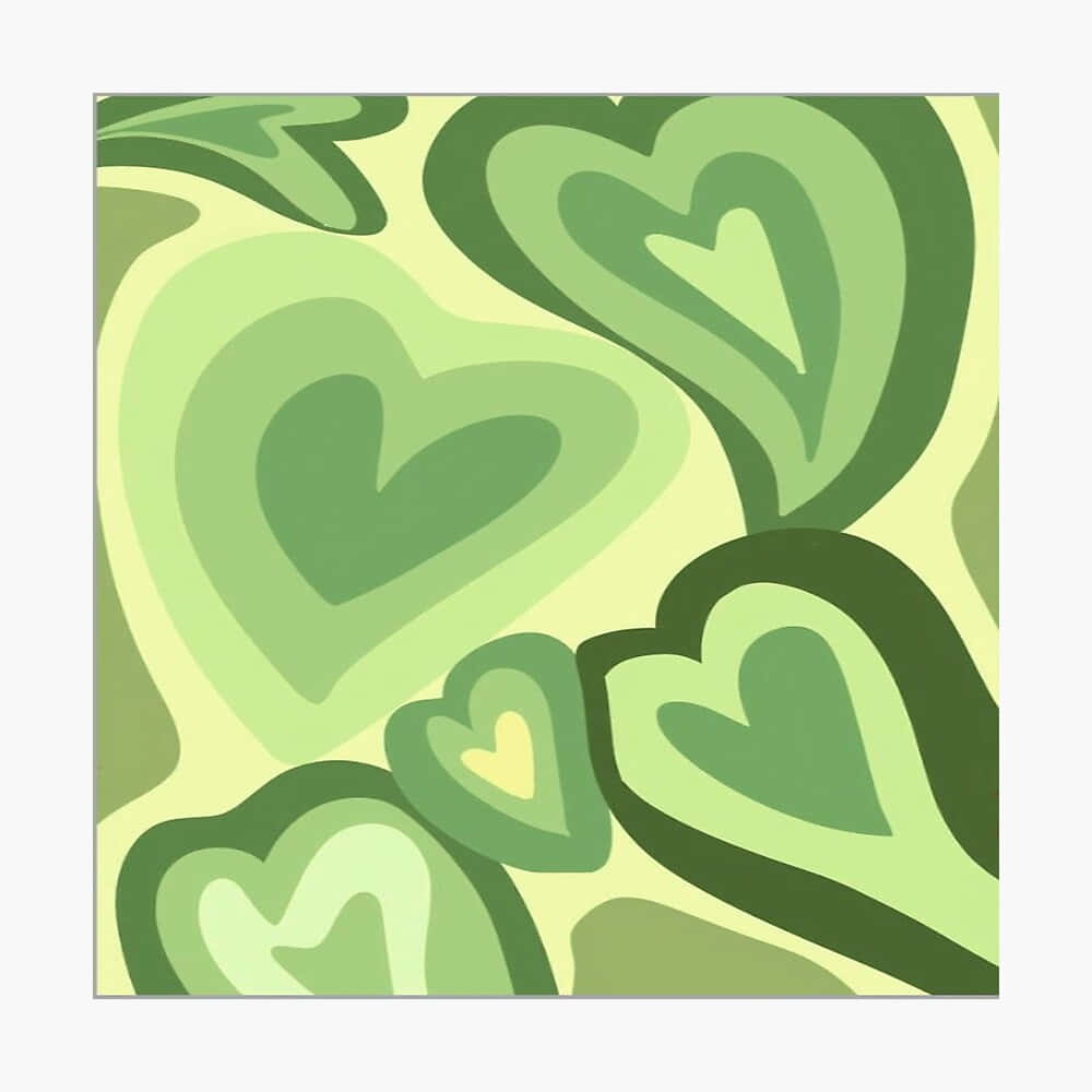 Sød og enkel Mynte Grøn Hjerter Wallpaper