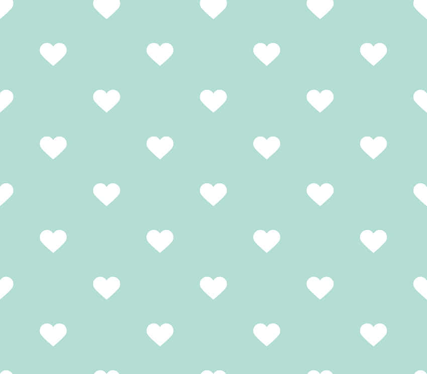 Udtryk dit hjerte ud med dette glade og søde Mint Green Hearts wallpaper! Wallpaper