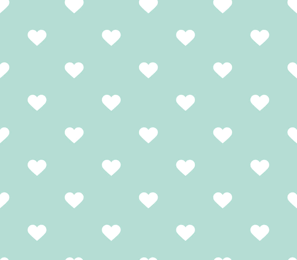 Fejr kærlighed med mintgrønne hjerter Wallpaper