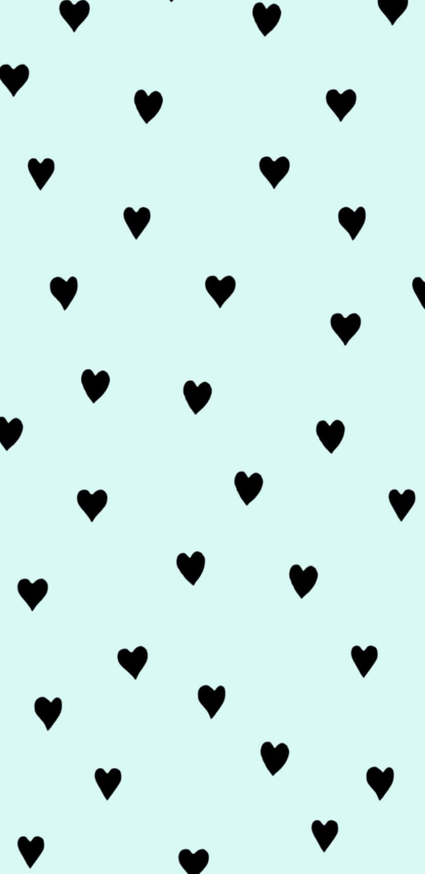The perfect color to show someone you love them, Mint Green Hearts. Wallpaper