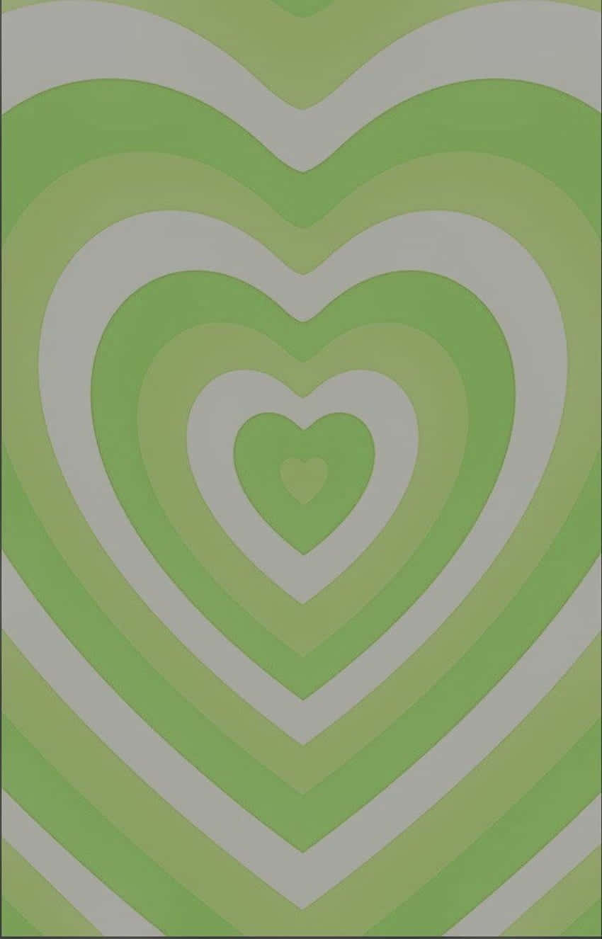 En sjov mønster af mintgrønne hjerter på en hvid baggrund. Wallpaper