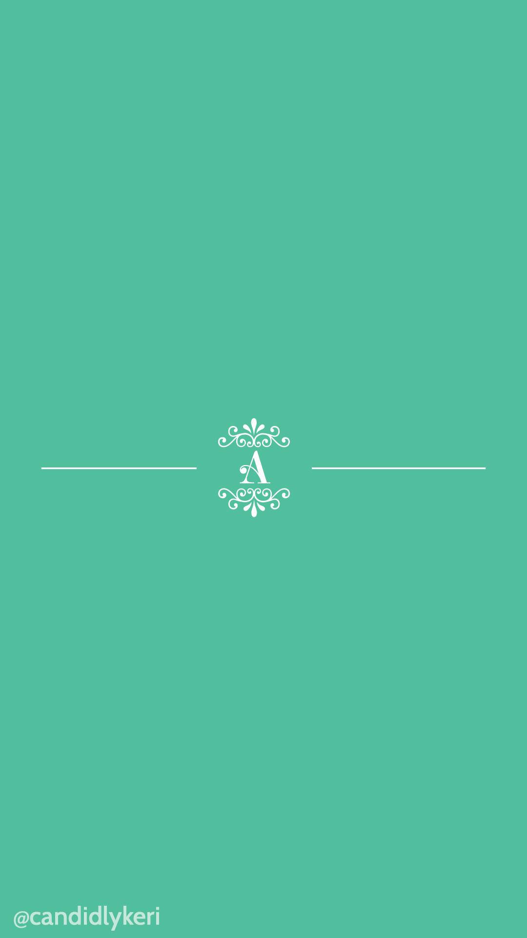 Ornament Letter A On Mint Green Iphone Wallpaper