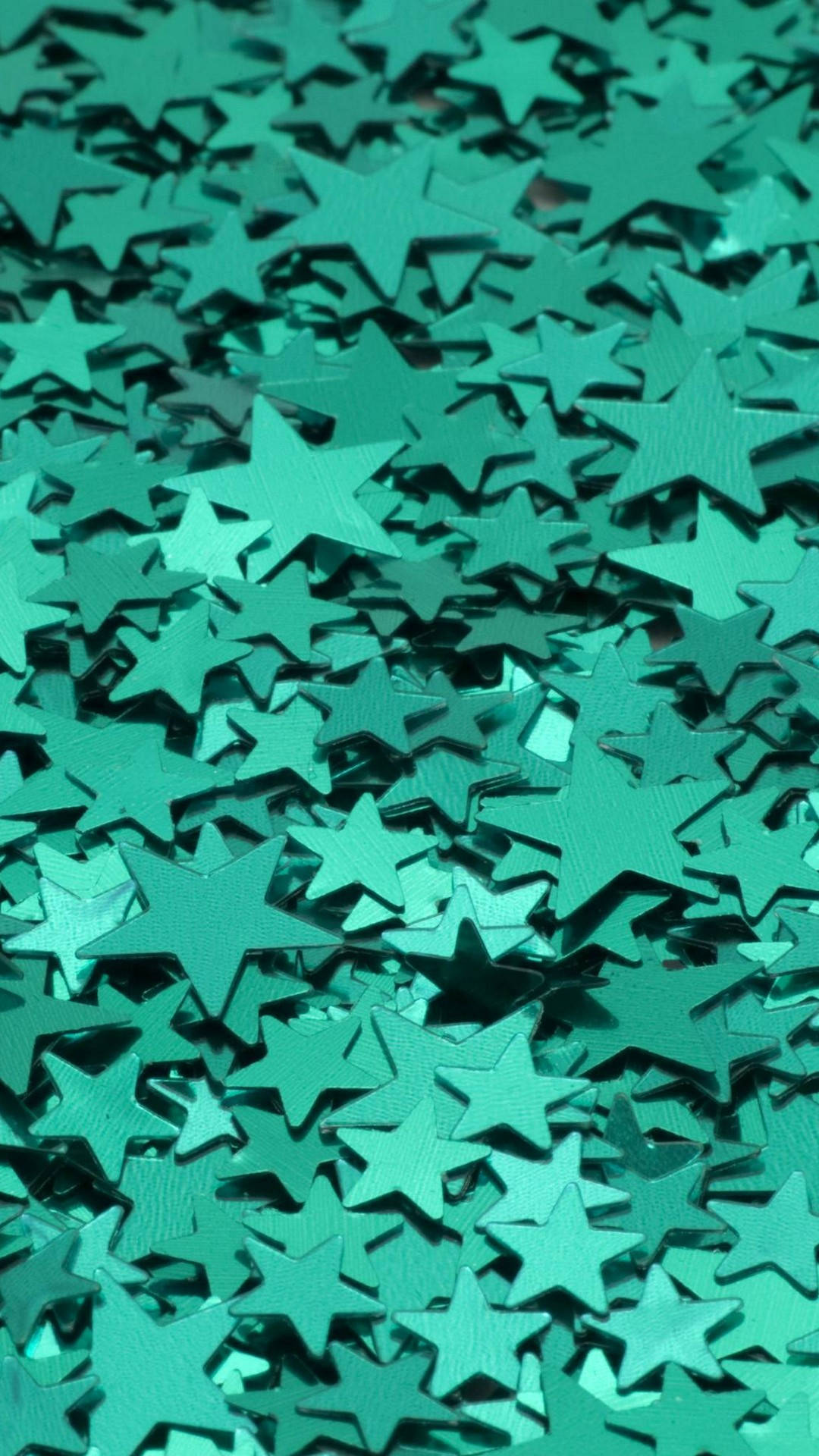 Mint Green Star Confetti Wallpaper