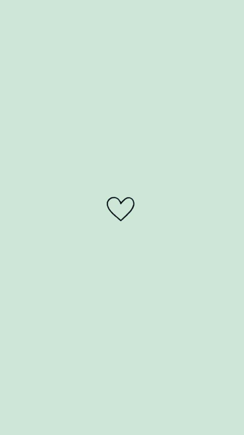 Mint Heart Simplicity Wallpaper