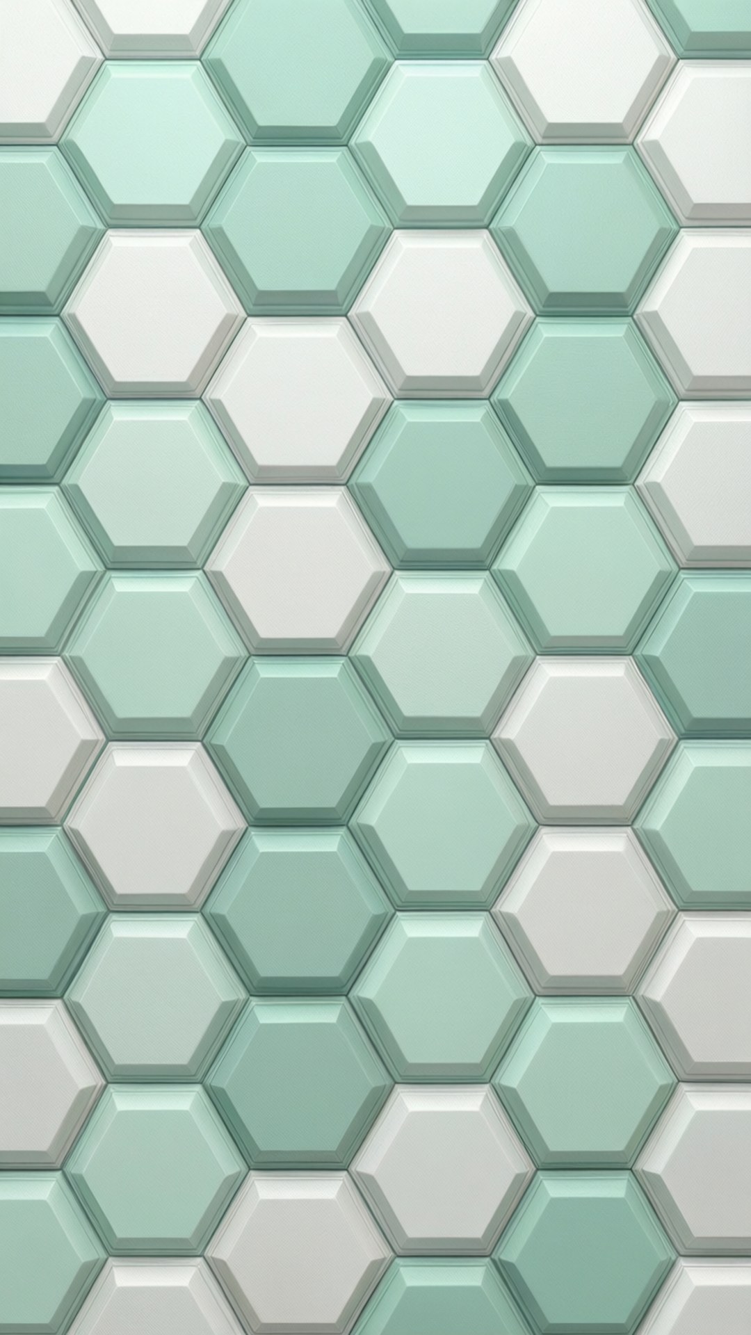 Mint Hexagon 3D Wallpaper
