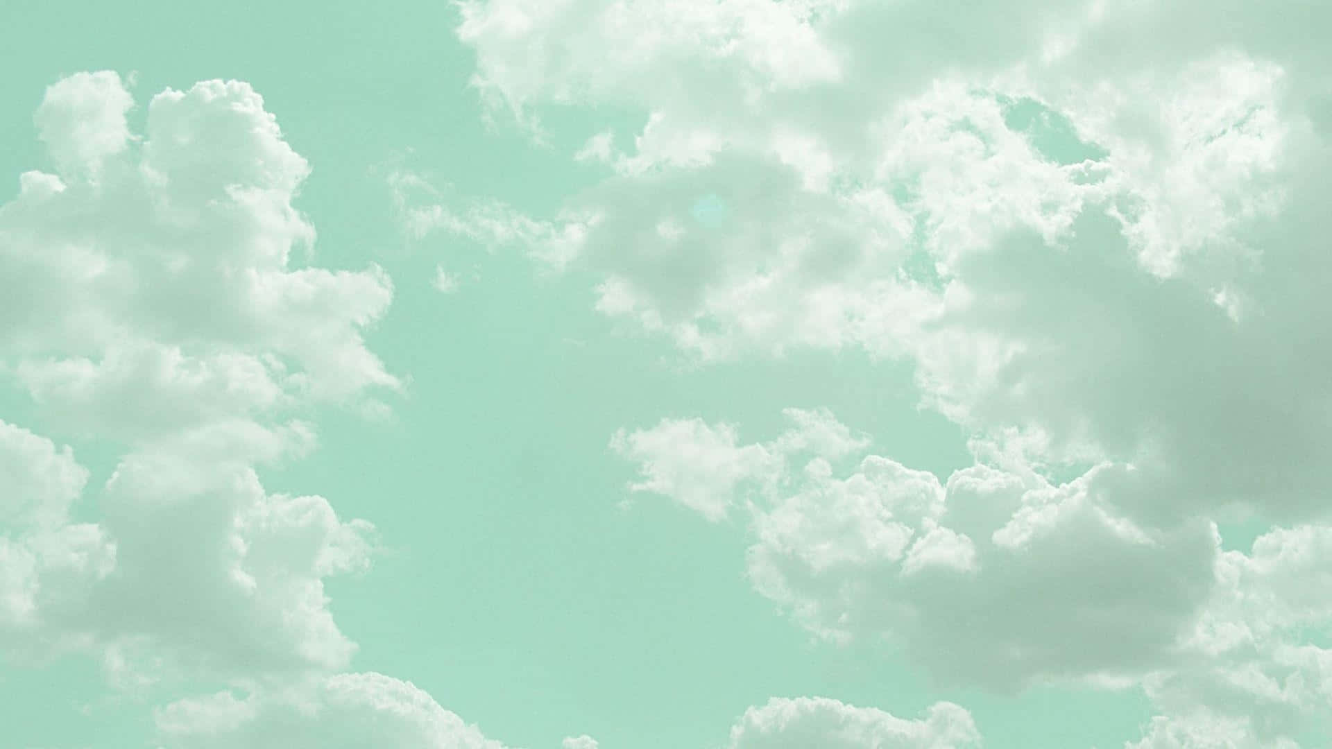 Mint Sky Clouds Aesthetic Wallpaper