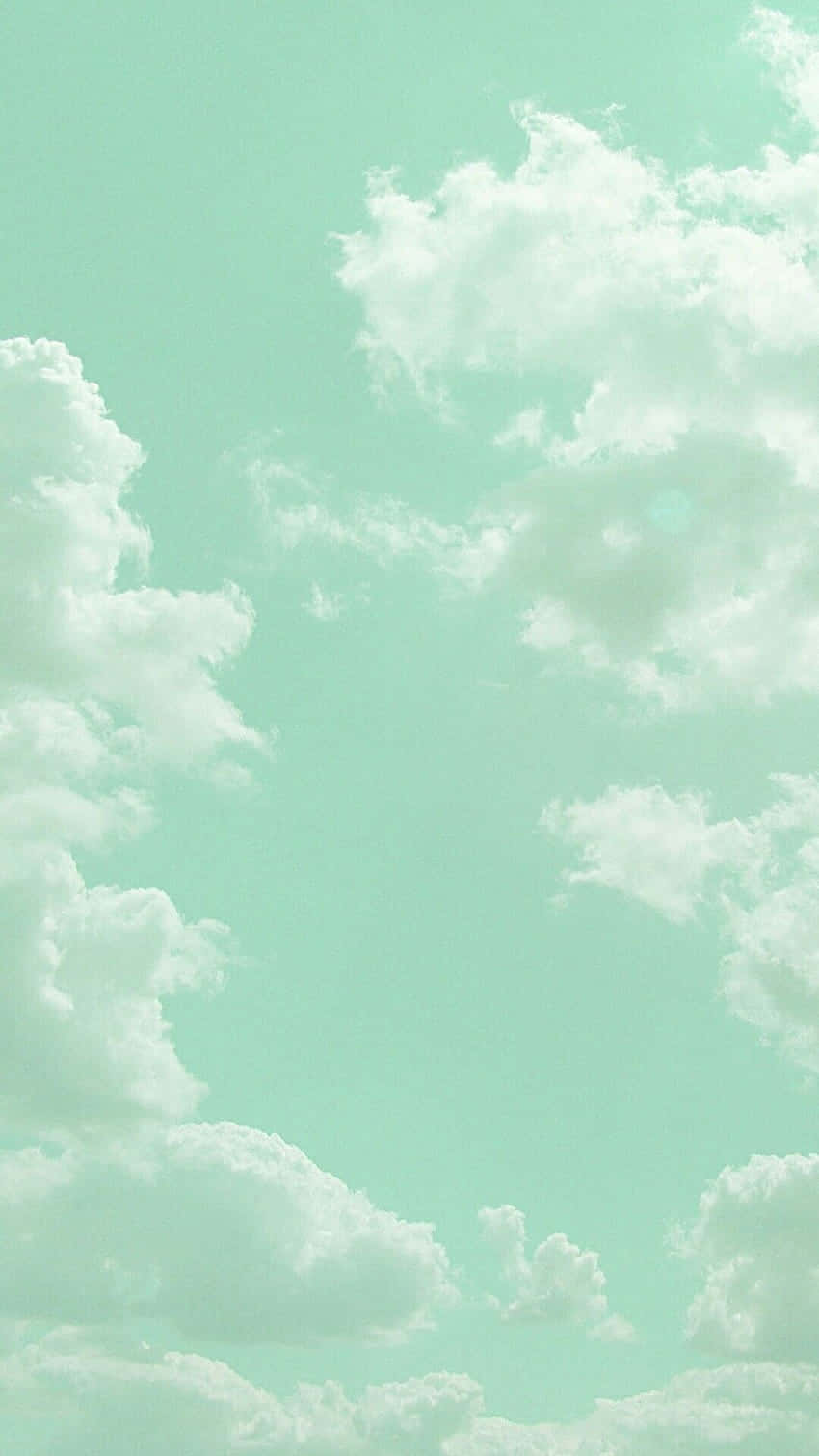Mint Sky Clouds Background Wallpaper