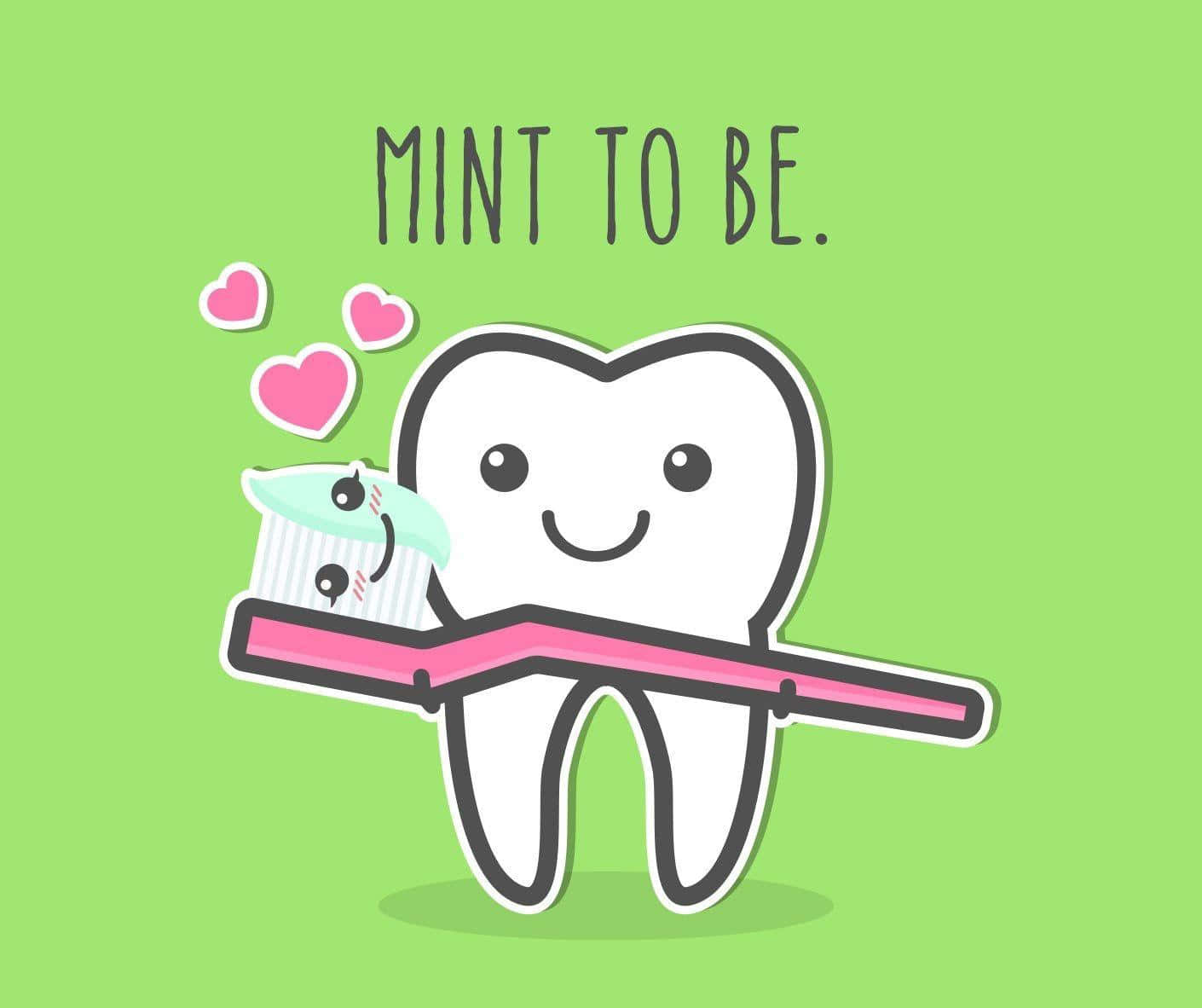 Mint To Be Dental Love Illustration Wallpaper