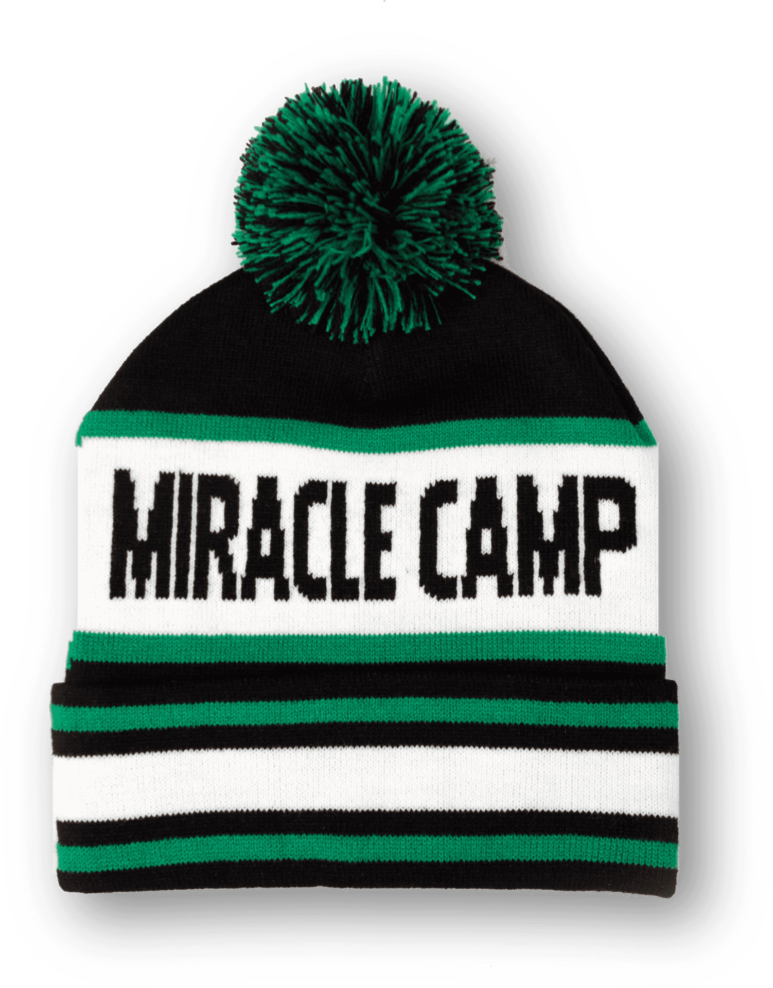 Miracle Camp Striped Beaniewith Pom PNG