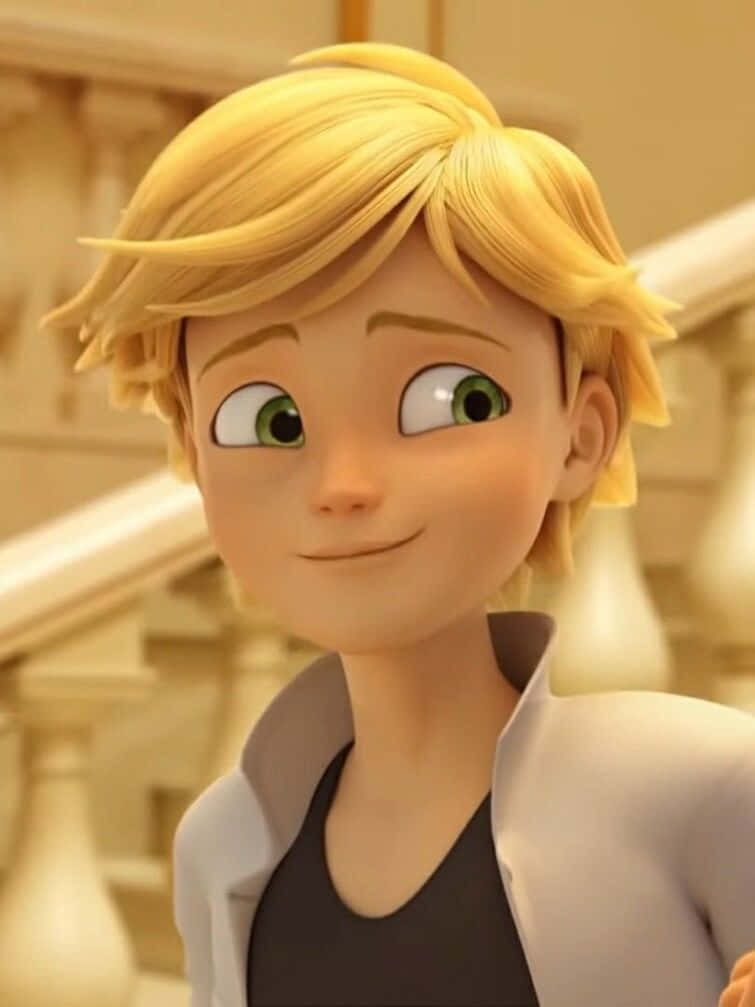 Miraculous Ladybug Adrien Smiling Nicely Wallpaper
