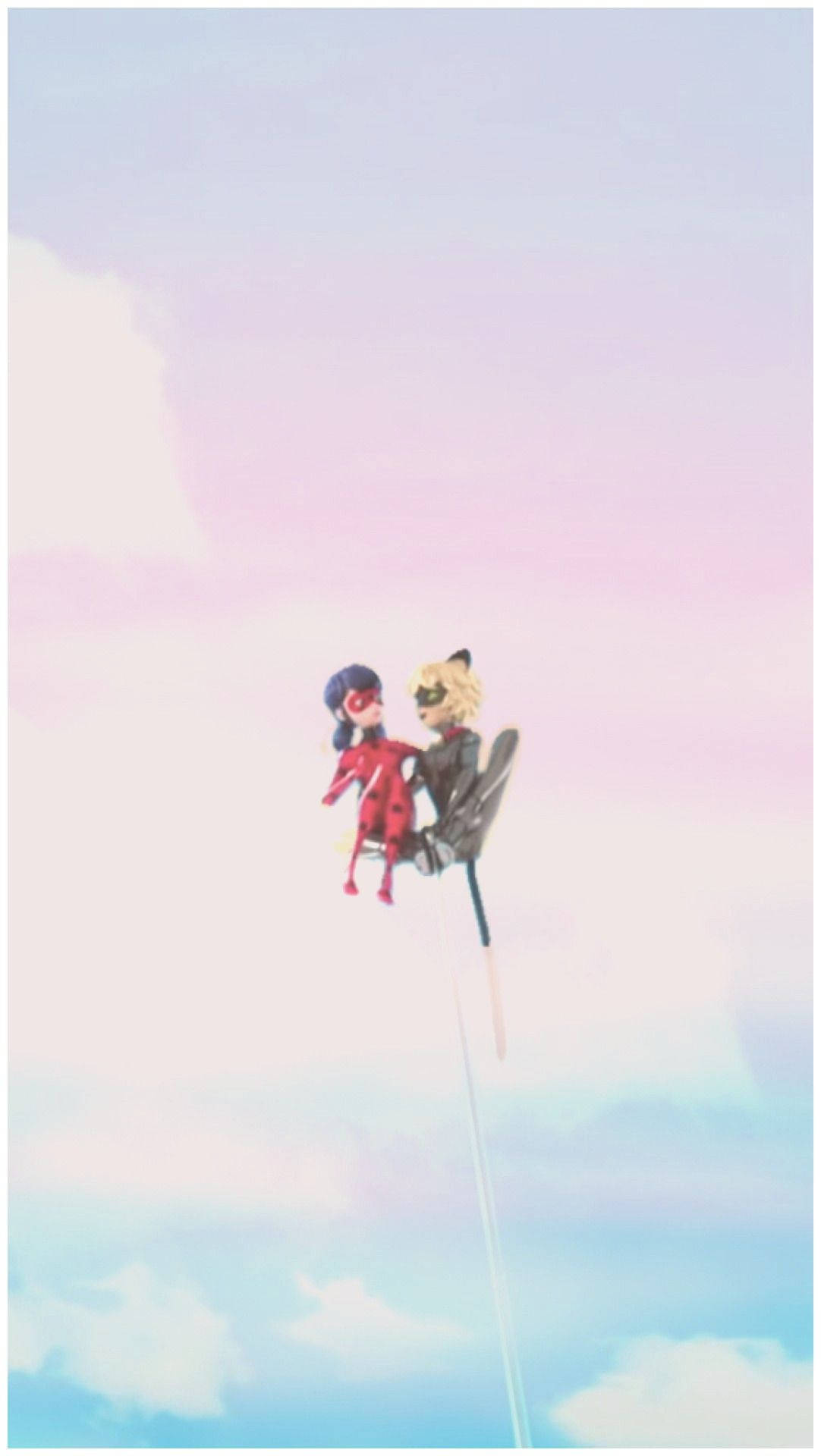Miraculous Ladybug And Cat Noir In The Clouds