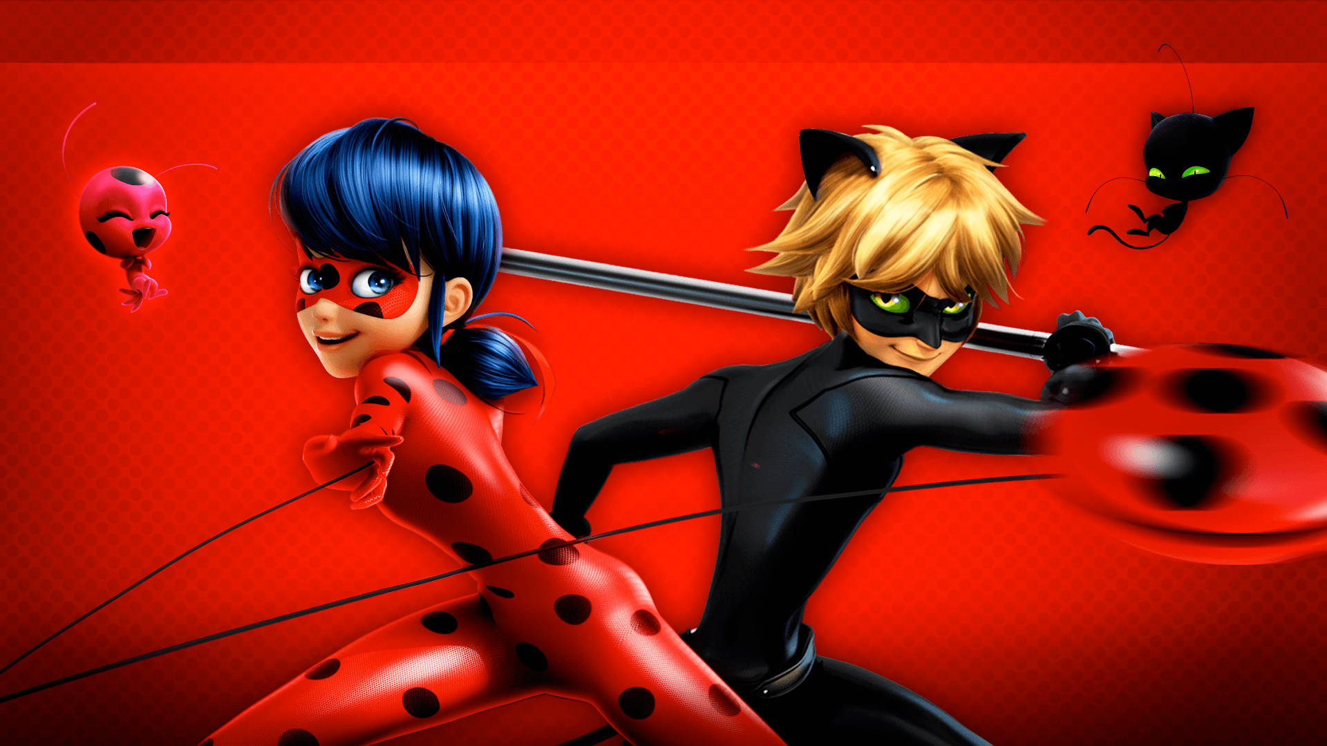 Miraculous Ladybug And Cat Noir With Weapons