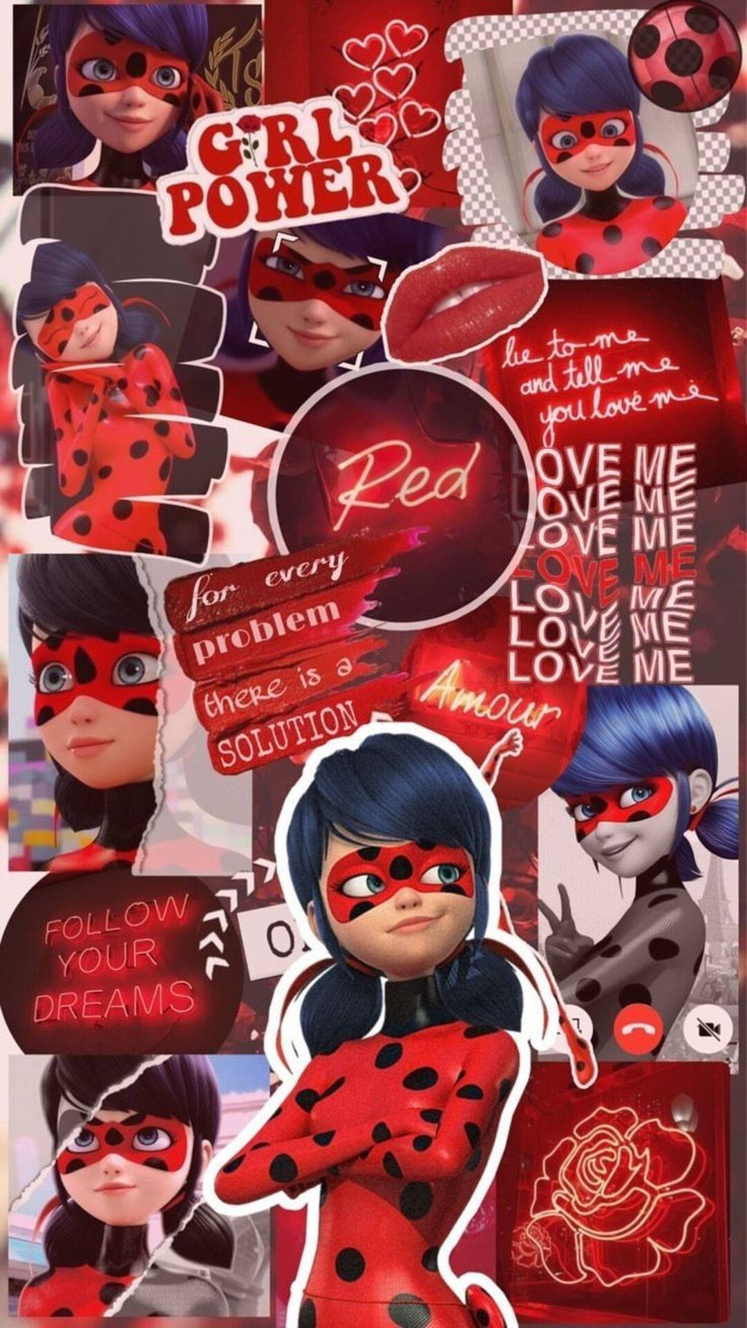 Miraculous Ladybug Collage Phone Wallpaper