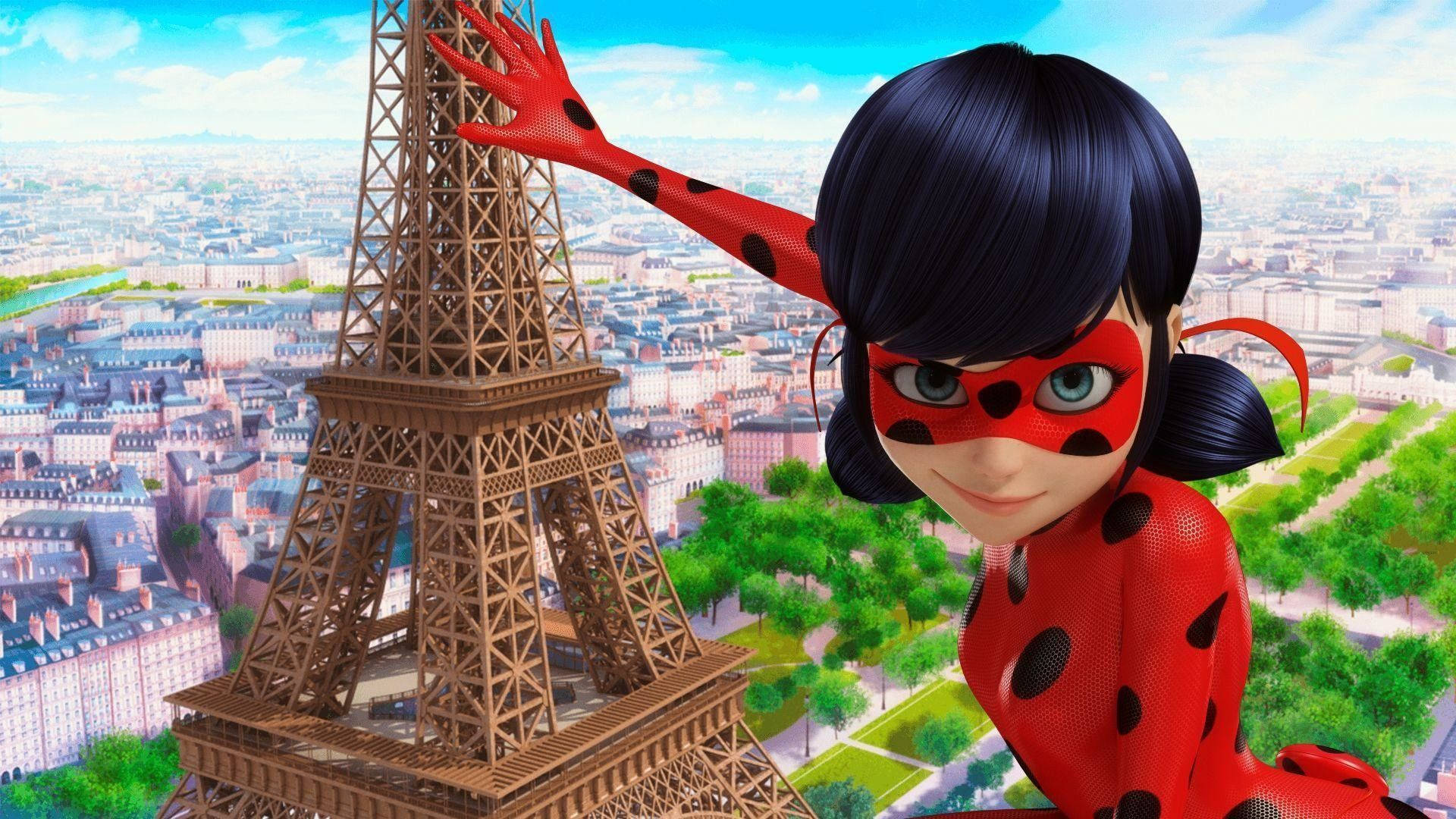 Download Miraculous Ladybug In Paris Wallpaper 