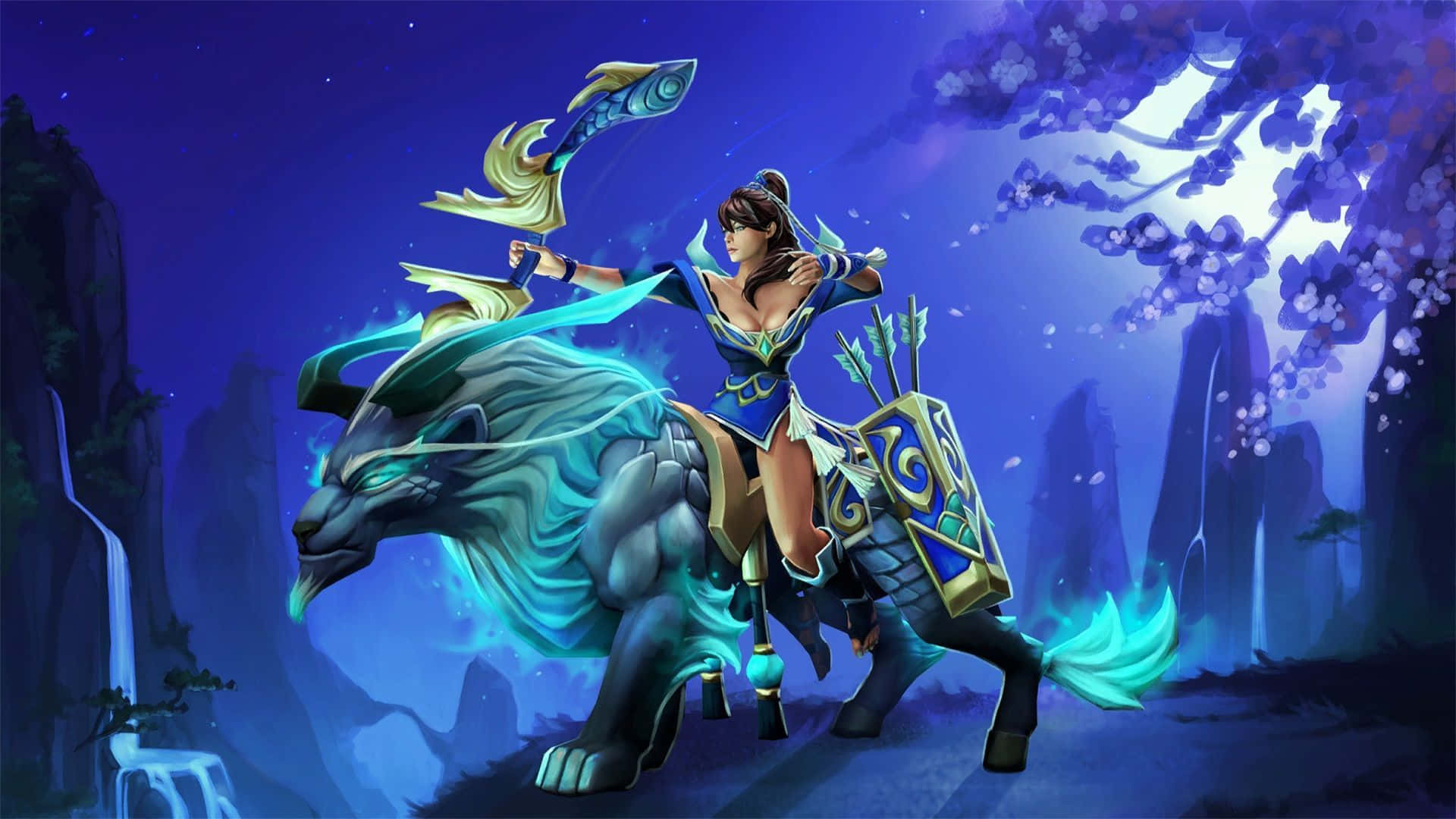 Mirana, the Princess of the Moon in her glorious environment Wallpaper