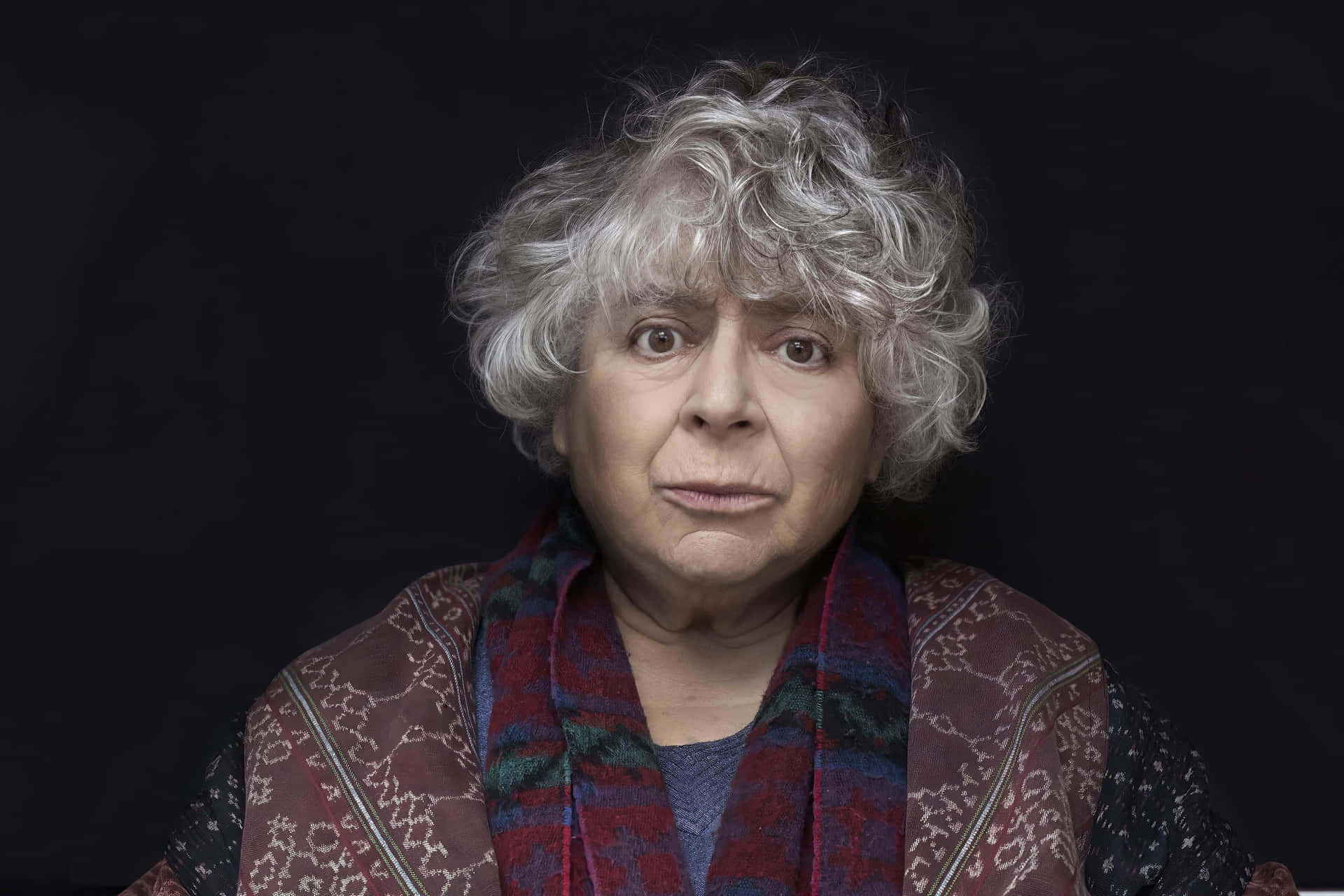 Miriam Margolyes Looking Radiant In A Black Outfit Wallpaper