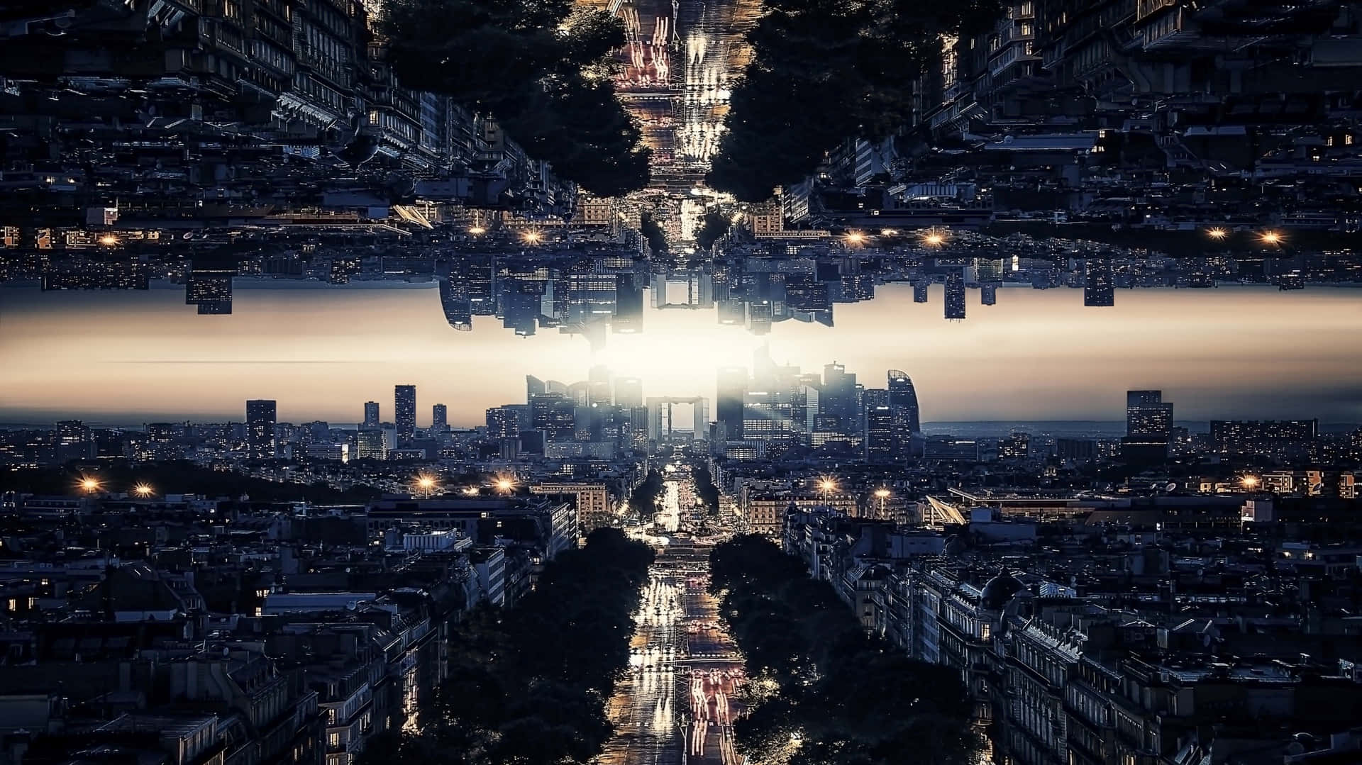 Mirror City Parallel Universe Wallpaper