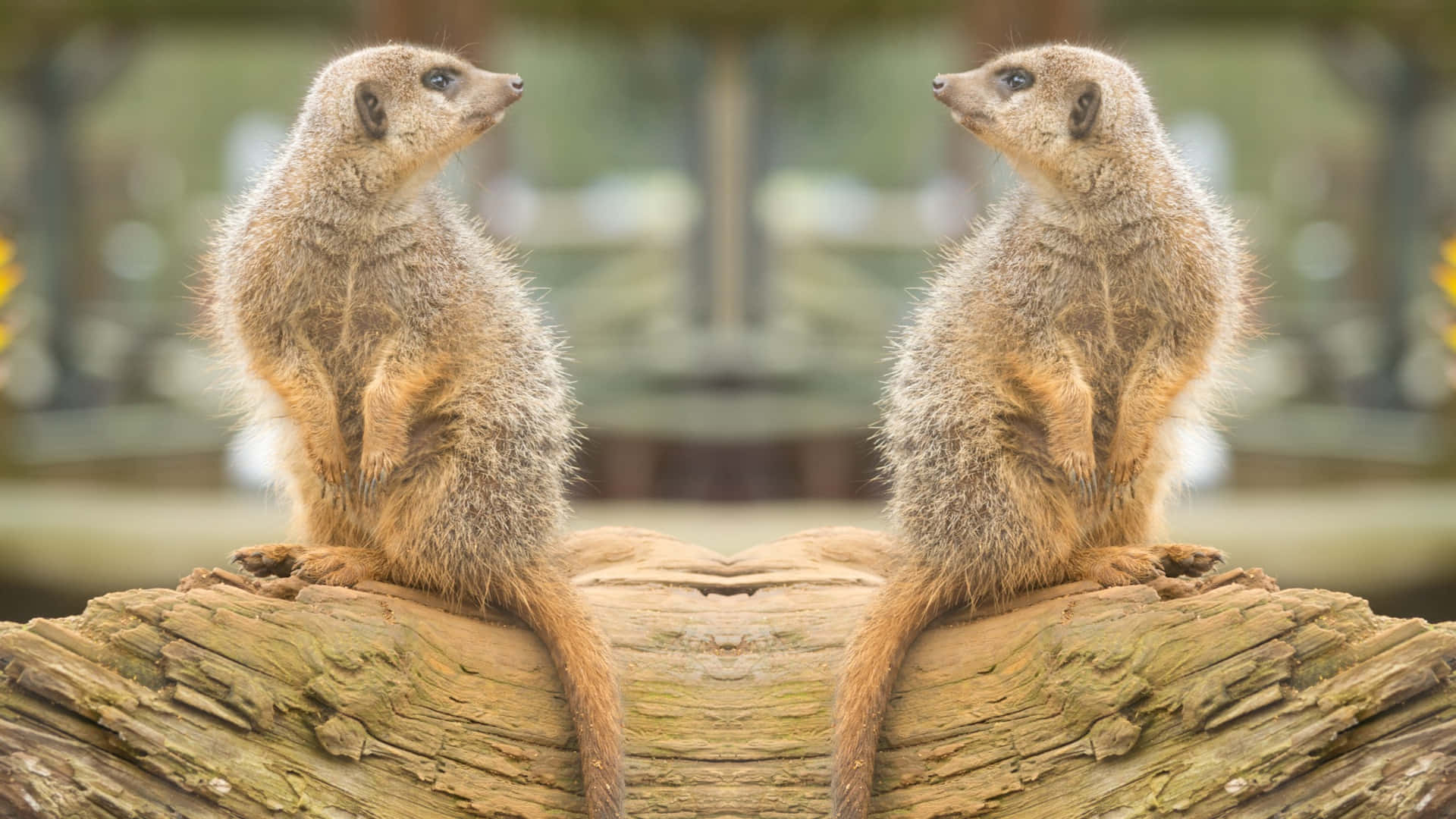 Mirror Meerkats Symmetry Wallpaper