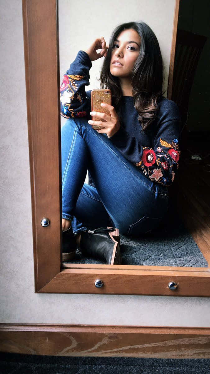 Mirror_ Selfie_ Fashionable_ Outfit Wallpaper