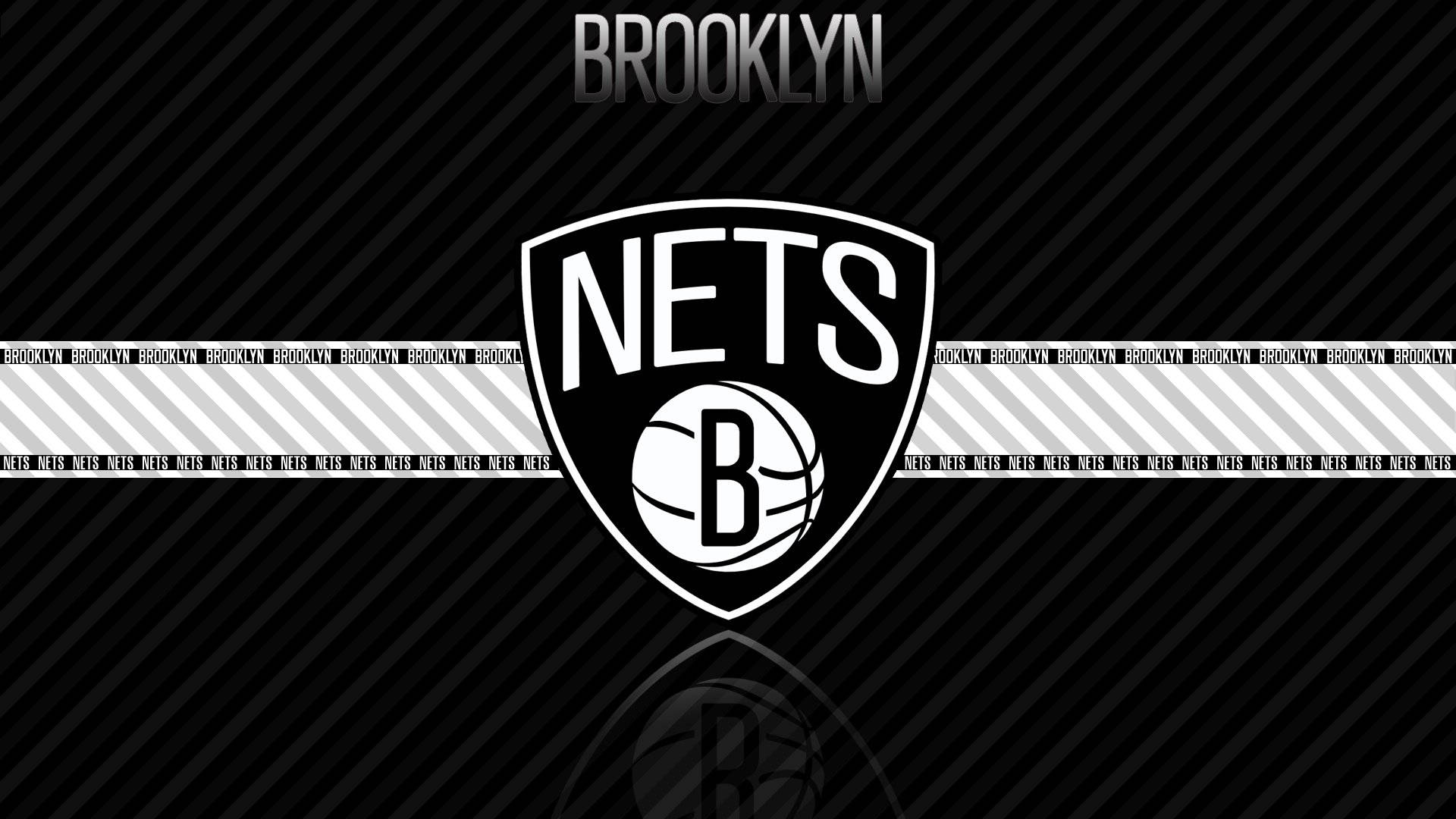 Reflekterende Brooklyn Nets Logo Tapet: Skab et billedskabende symbol for din Brooklyn-støtte med dette reflekterende tapet af Brooklyn Nets Logo. Wallpaper