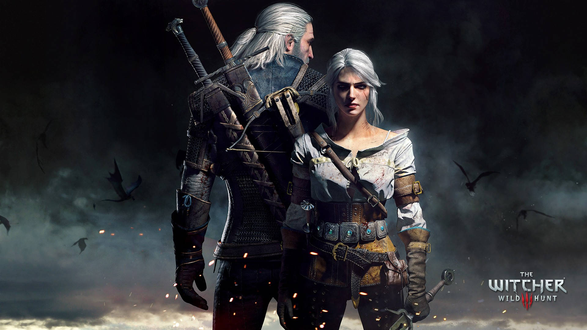 Ciri and Geralt united in the world of The Witcher 3 Wallpaper