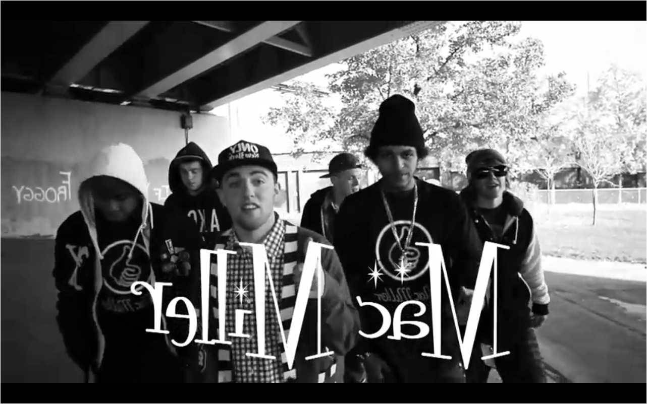 Mirrored Mac Miller With Rappers Under Bridge Wallpaper