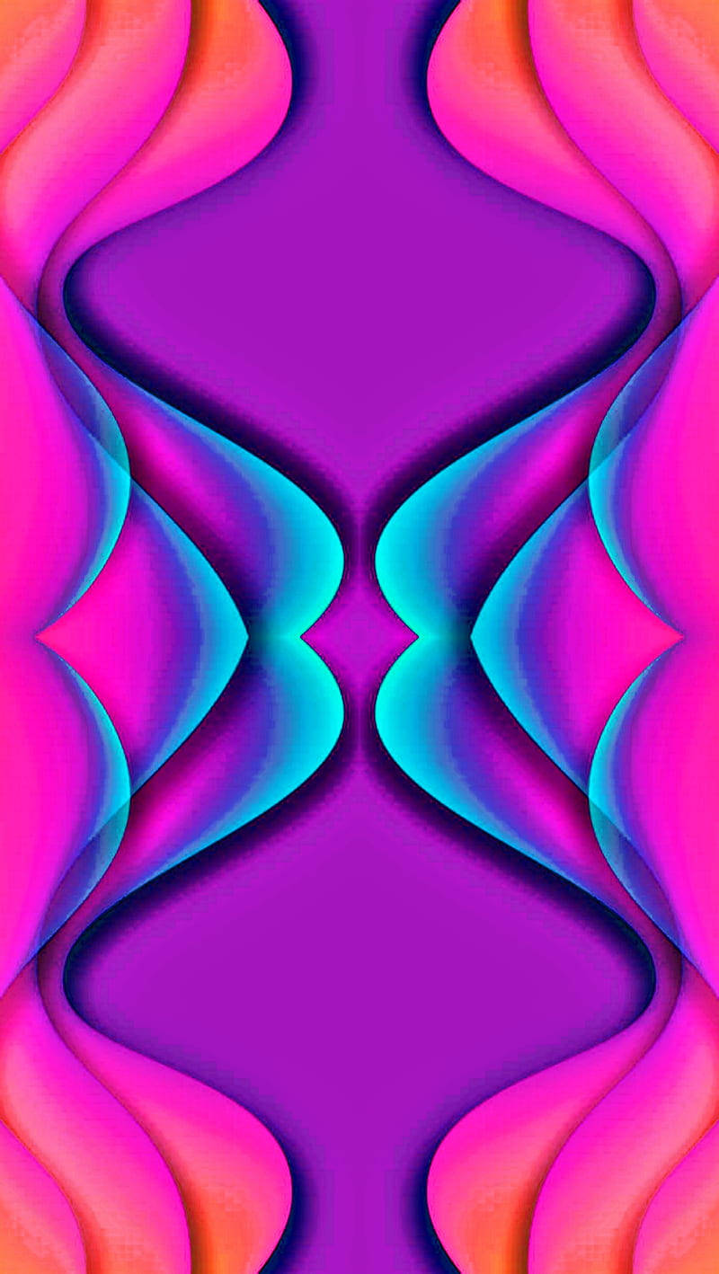 Mirrored Pink 3D iPhone Art Wallpaper