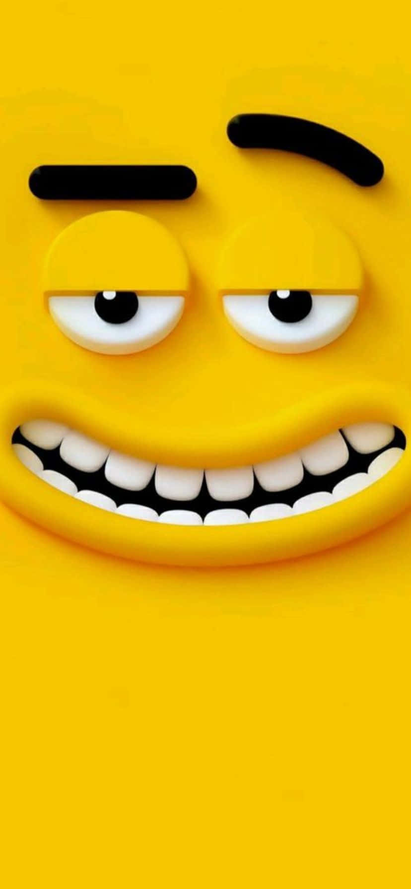 Mischievous Smiling Emoji Wallpaper