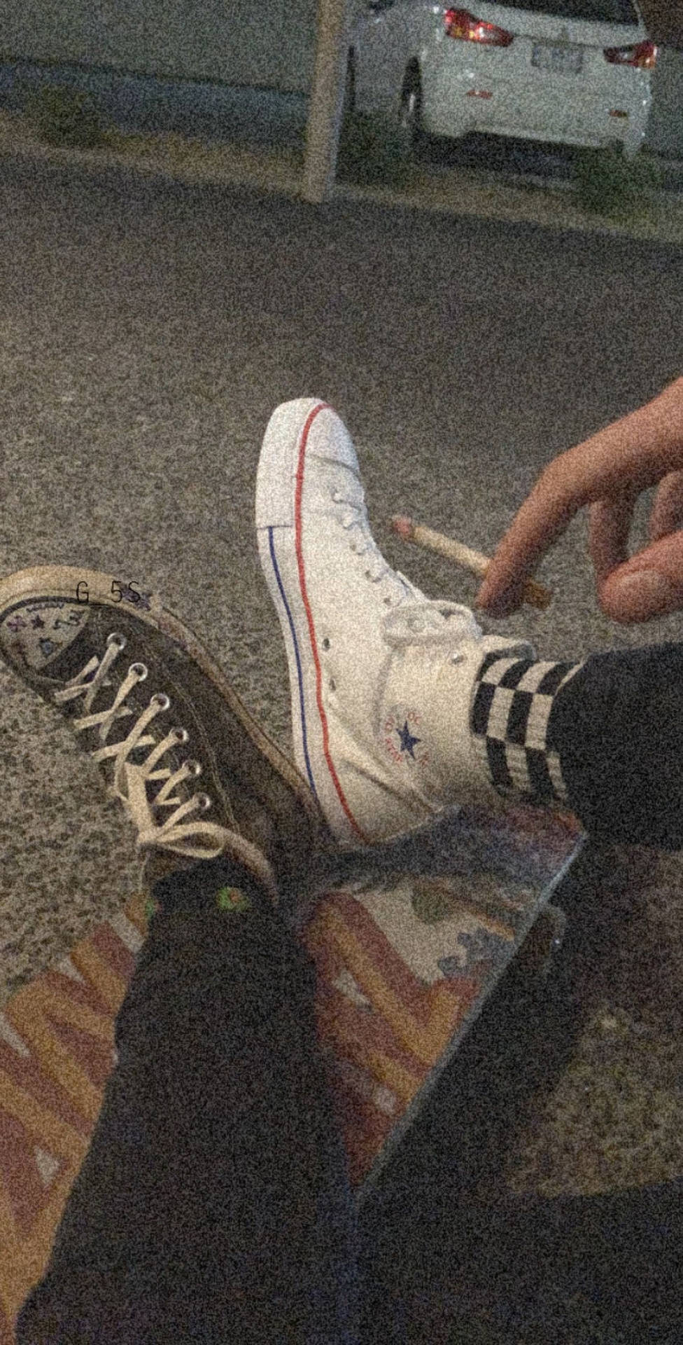 Mismatched Converse Shoes Grunge Style Skater Aesthetic Background