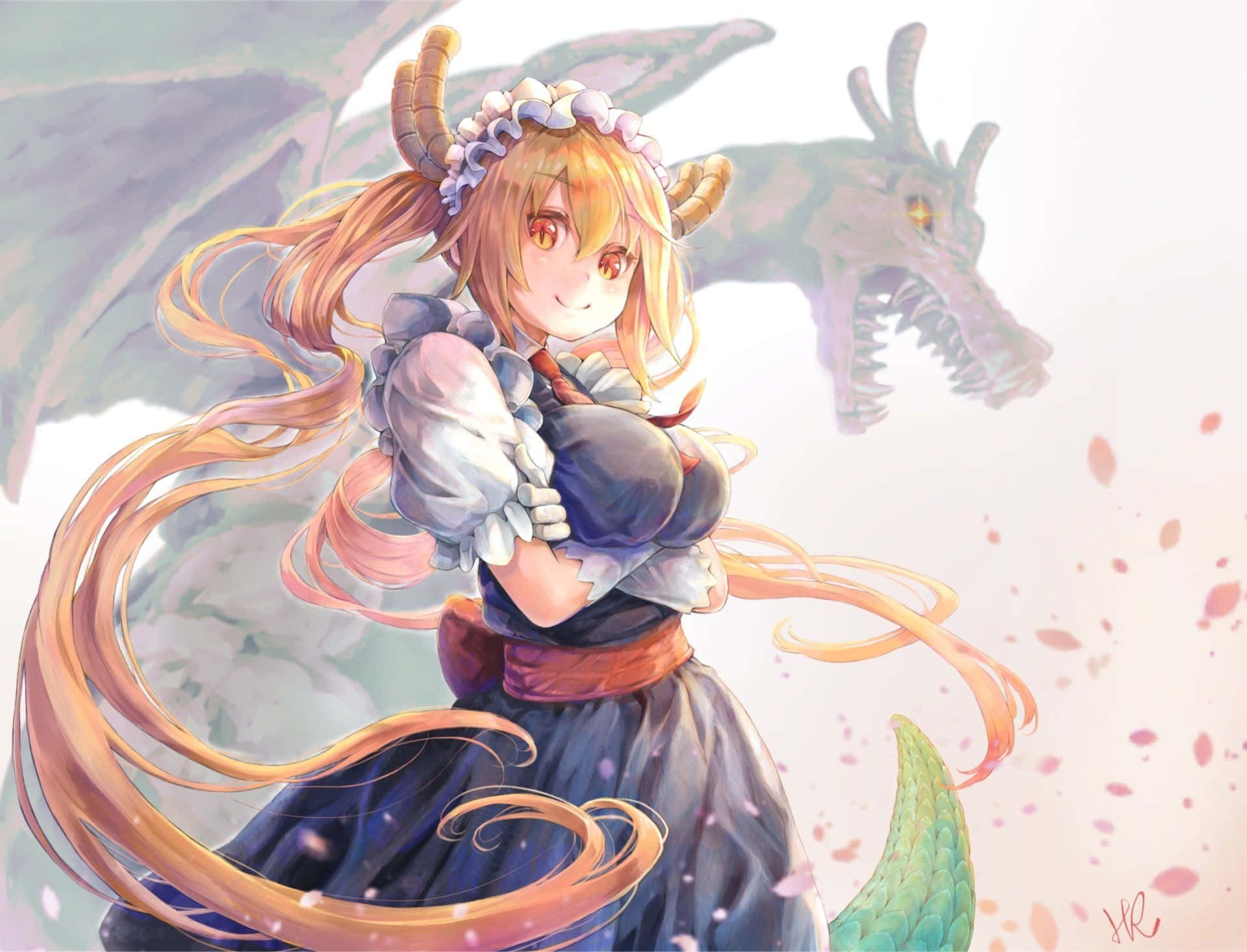 "The adventures of Miss Kobayashi and her magical dragon maid." Wallpaper