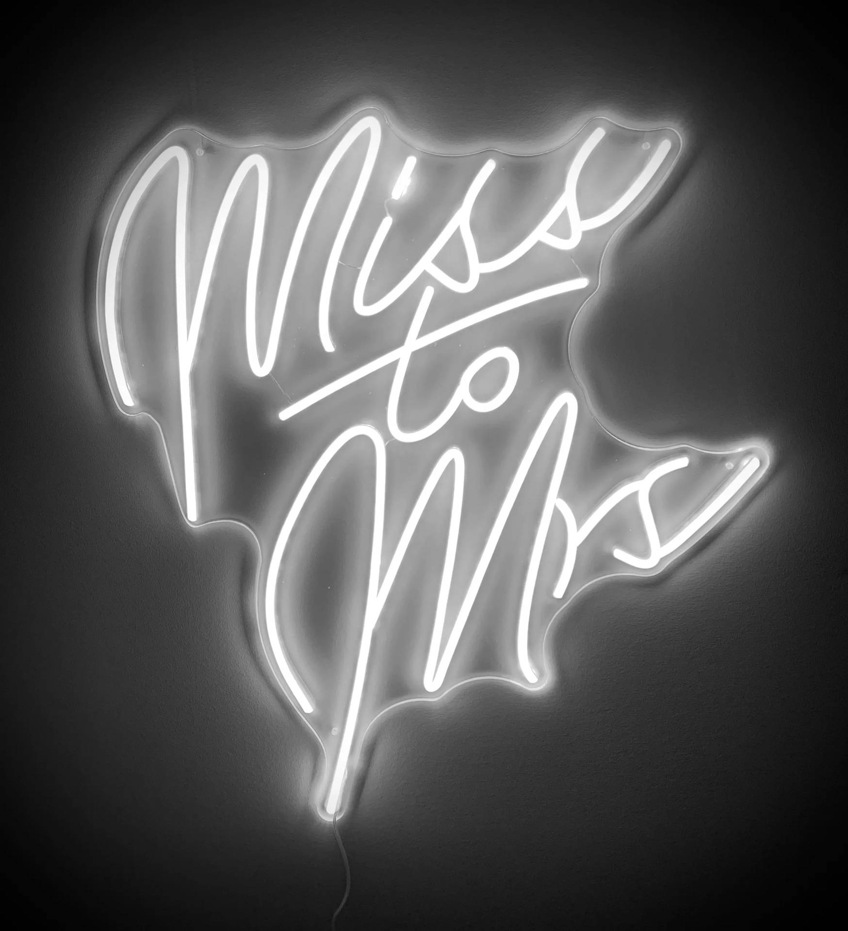 Miss to Mrs White Neon Aesthetic Wallpaper