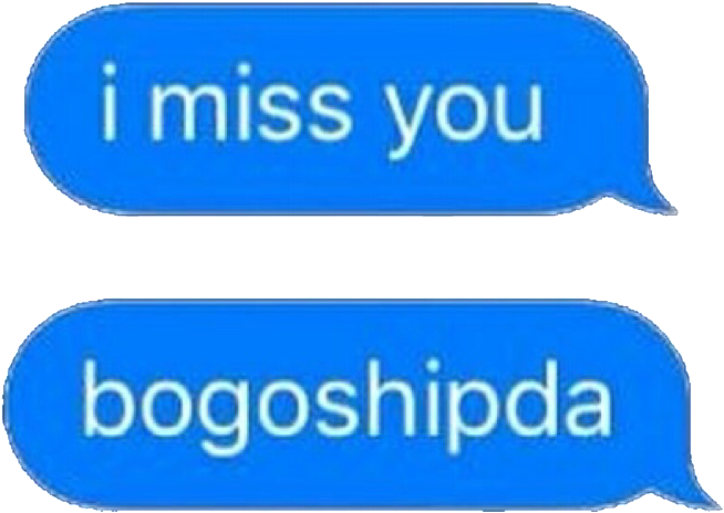 Miss You Bogoshipda Text Bubbles PNG