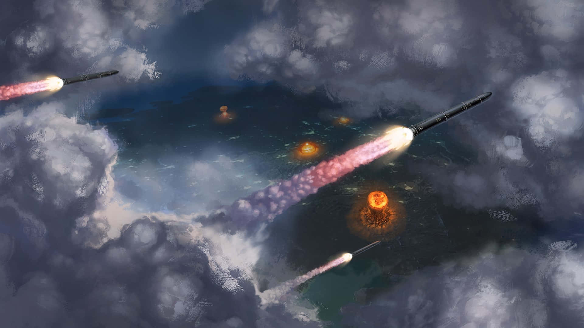 Missiles Launch Aerial View Wallpaper