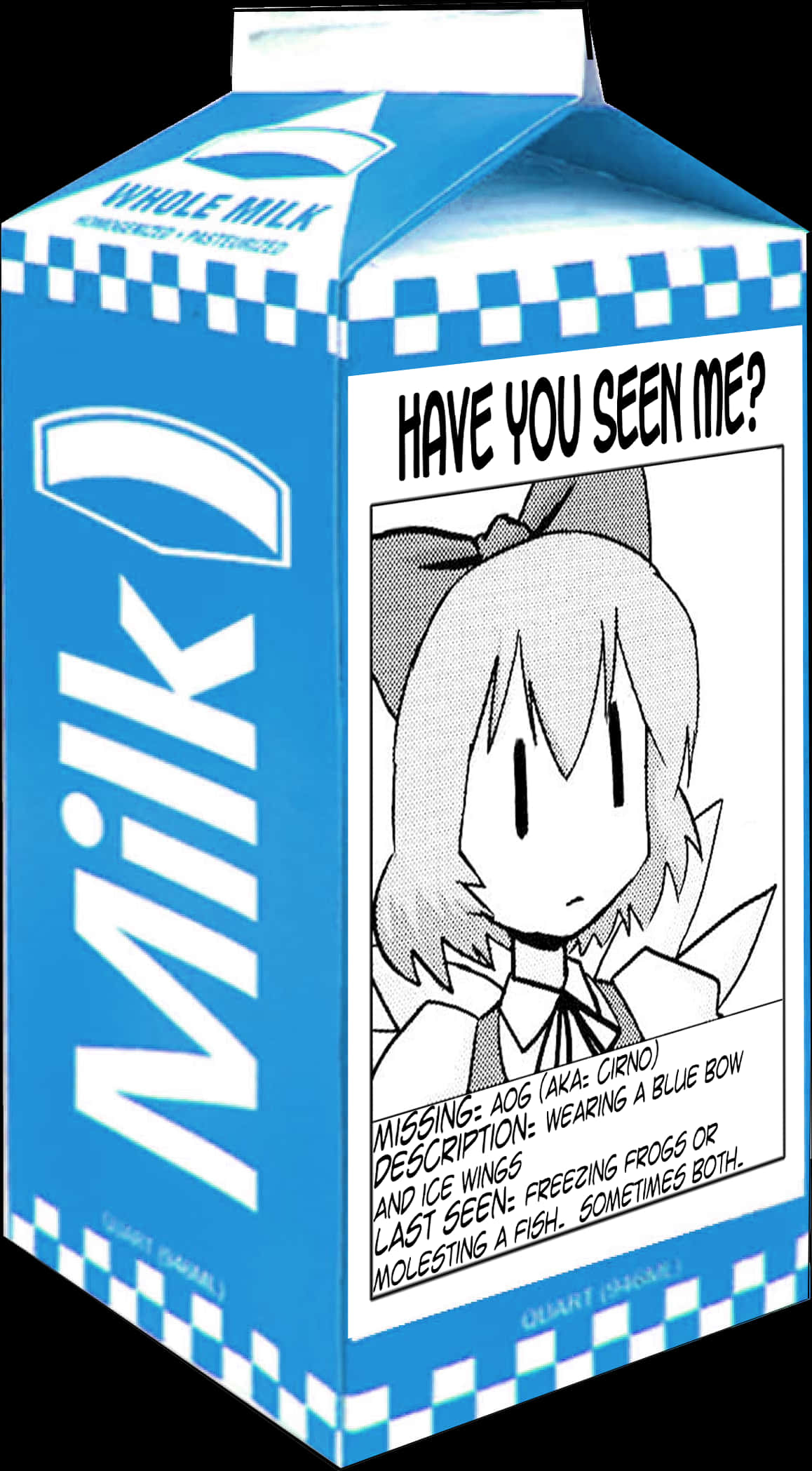 Missing Character Milk Carton SVG