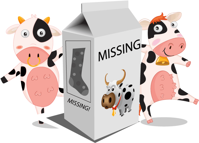 Missing Cow Milk Carton Illustration PNG