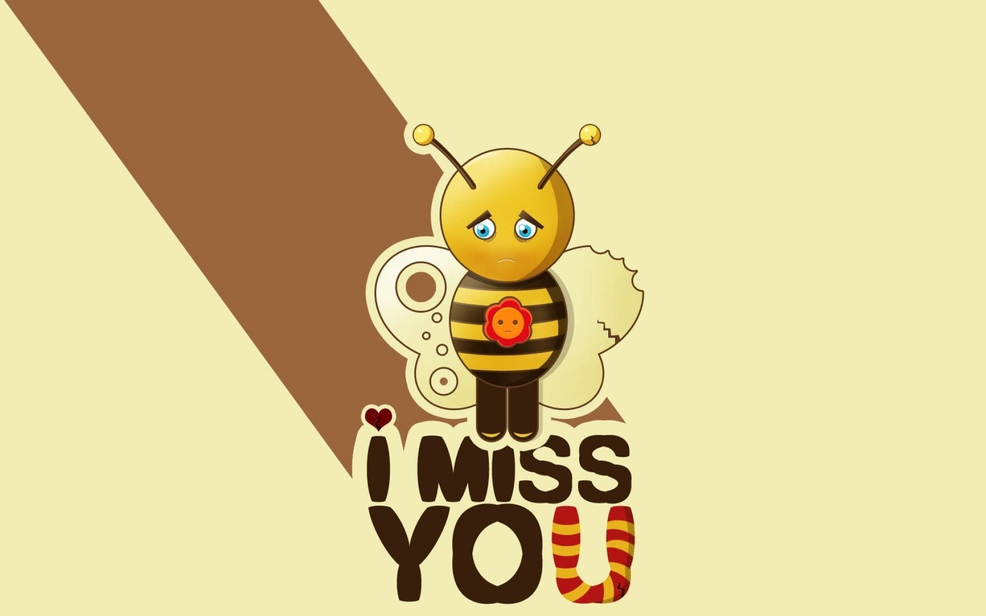 Missing You Bee Cartoon Wallpaper