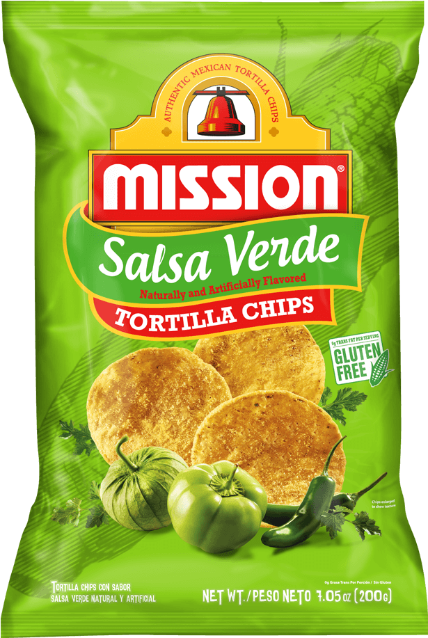 Mission Salsa Verde Tortilla Chips Package PNG