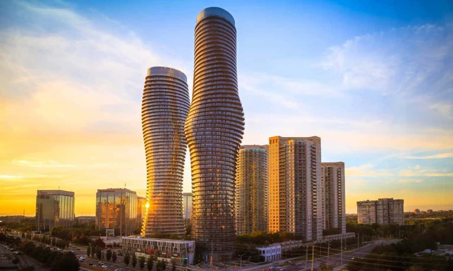 Mississauga Absolute Towers Sunset Wallpaper