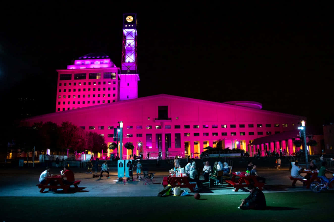 Mississauga Civic Centre Illuminatedat Night Wallpaper