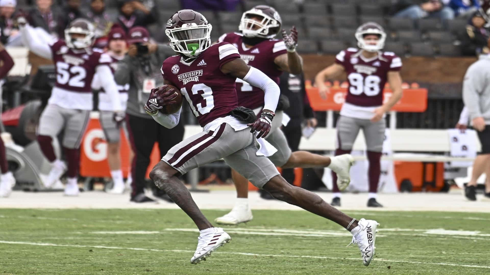 Mississippi State Football Player Action Shot Wallpaper