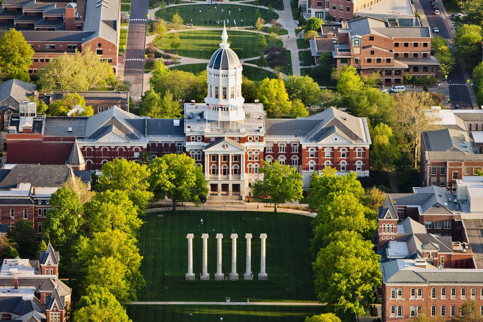 Missouri University Of Science And Technology Jesse Hall Aerial View Wallpaper