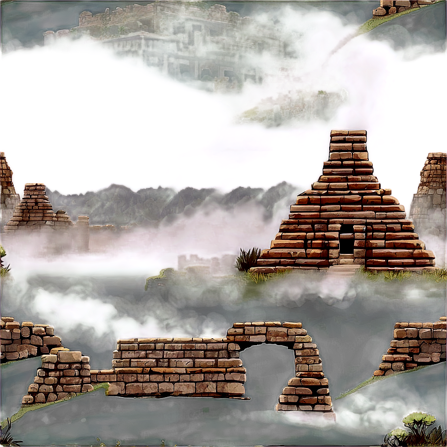 Mist Over Ancient Ruins Png Mks PNG