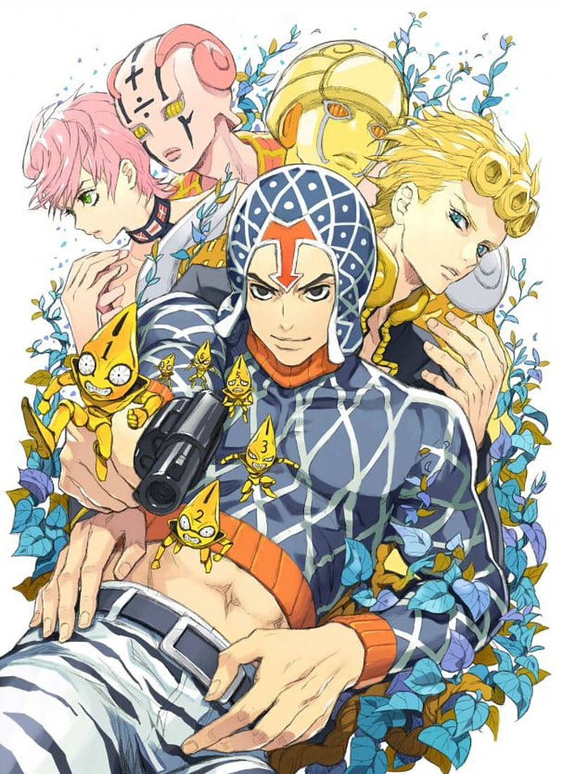 Einegruppe Anime-charaktere Liegt Auf Einem Bett. Wallpaper