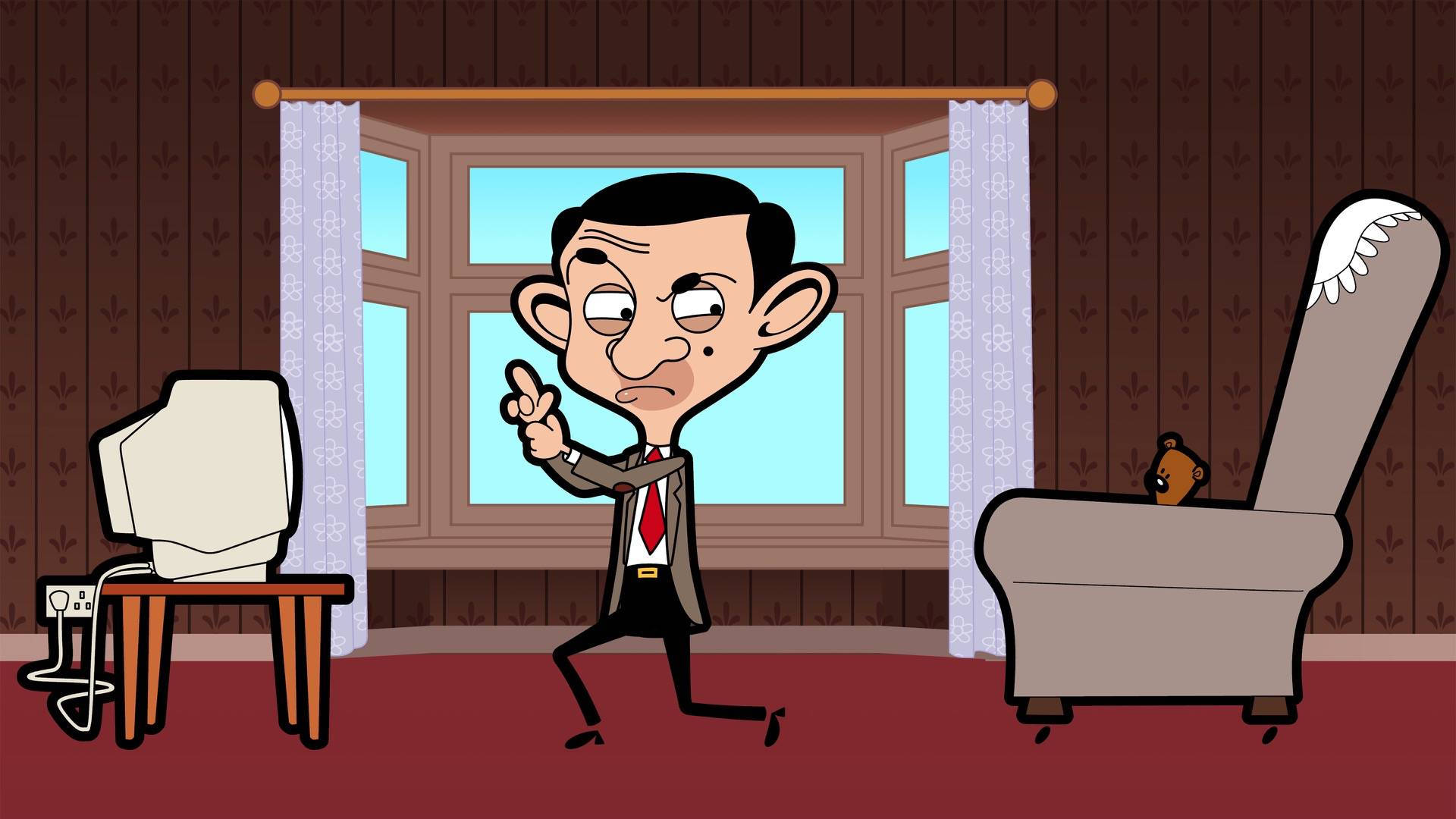 Download Mister Bean Cartoon Living Room Wallpaper 