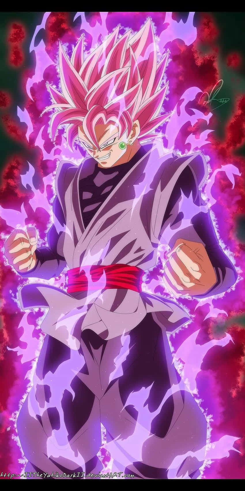 Misteriosoy Poderoso Goku Black En Su Postura Feroz.