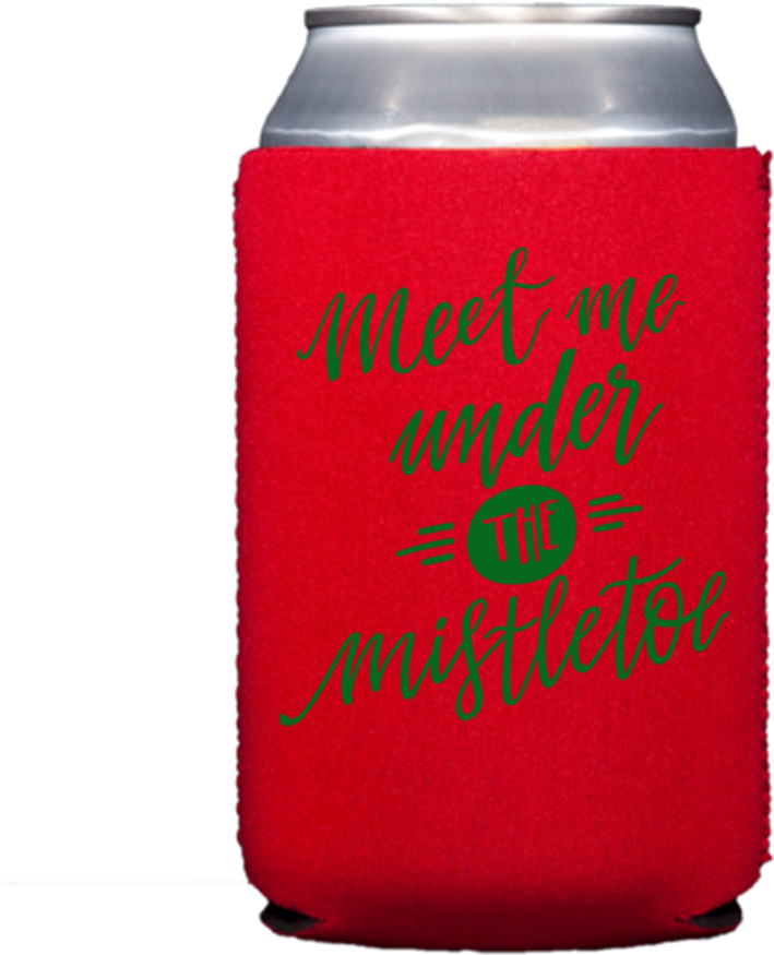 Mistletoe Can Cooler Red PNG