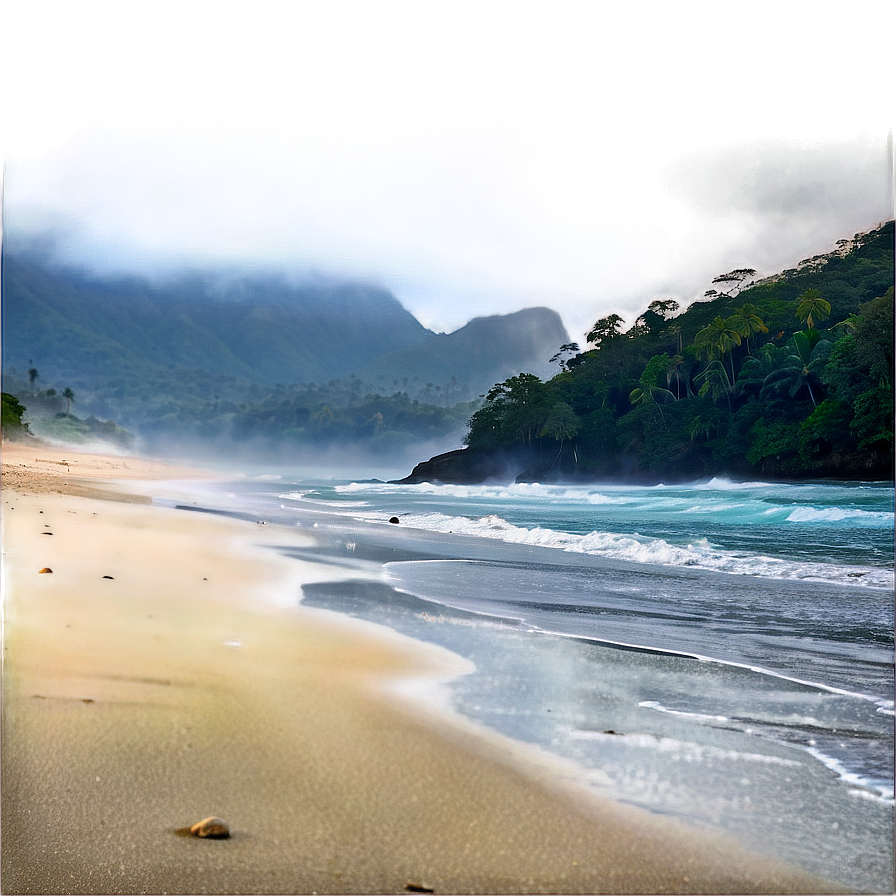 Misty Beach Morning Png Hlt77 PNG