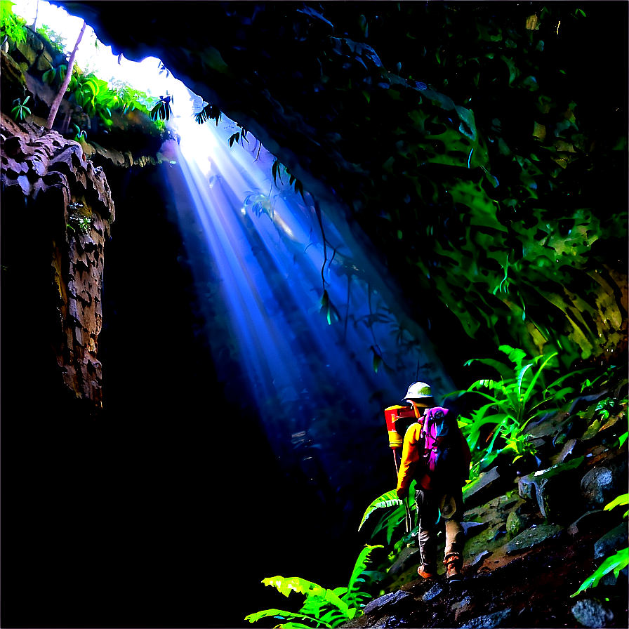 Misty Cave Exploration Png Rlq81 PNG